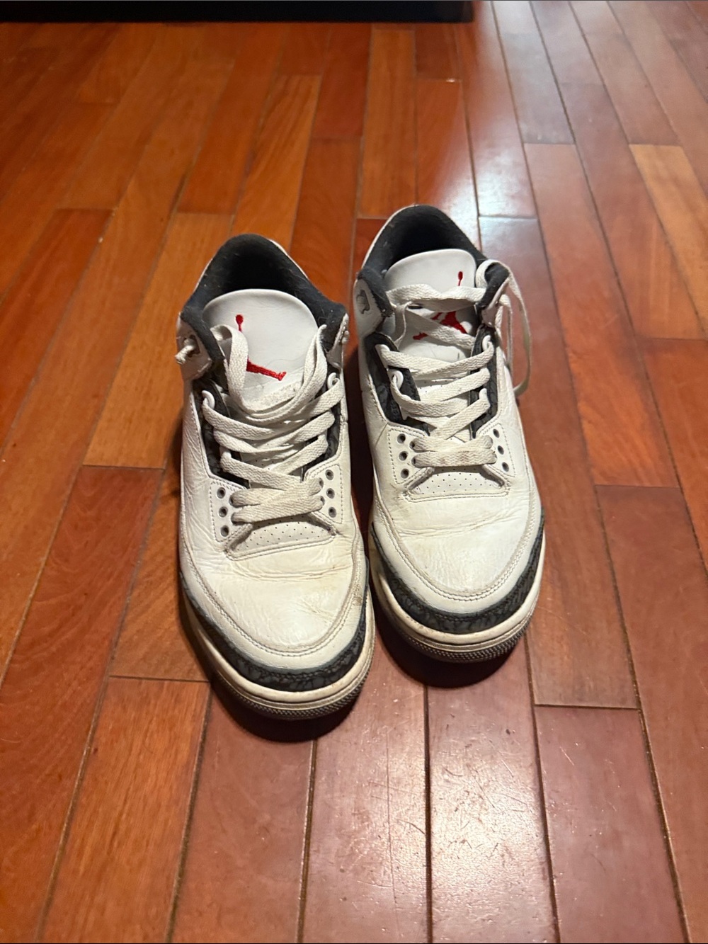 Jordan Mens White and Black Low-Top Sneakers with Red Jumpman